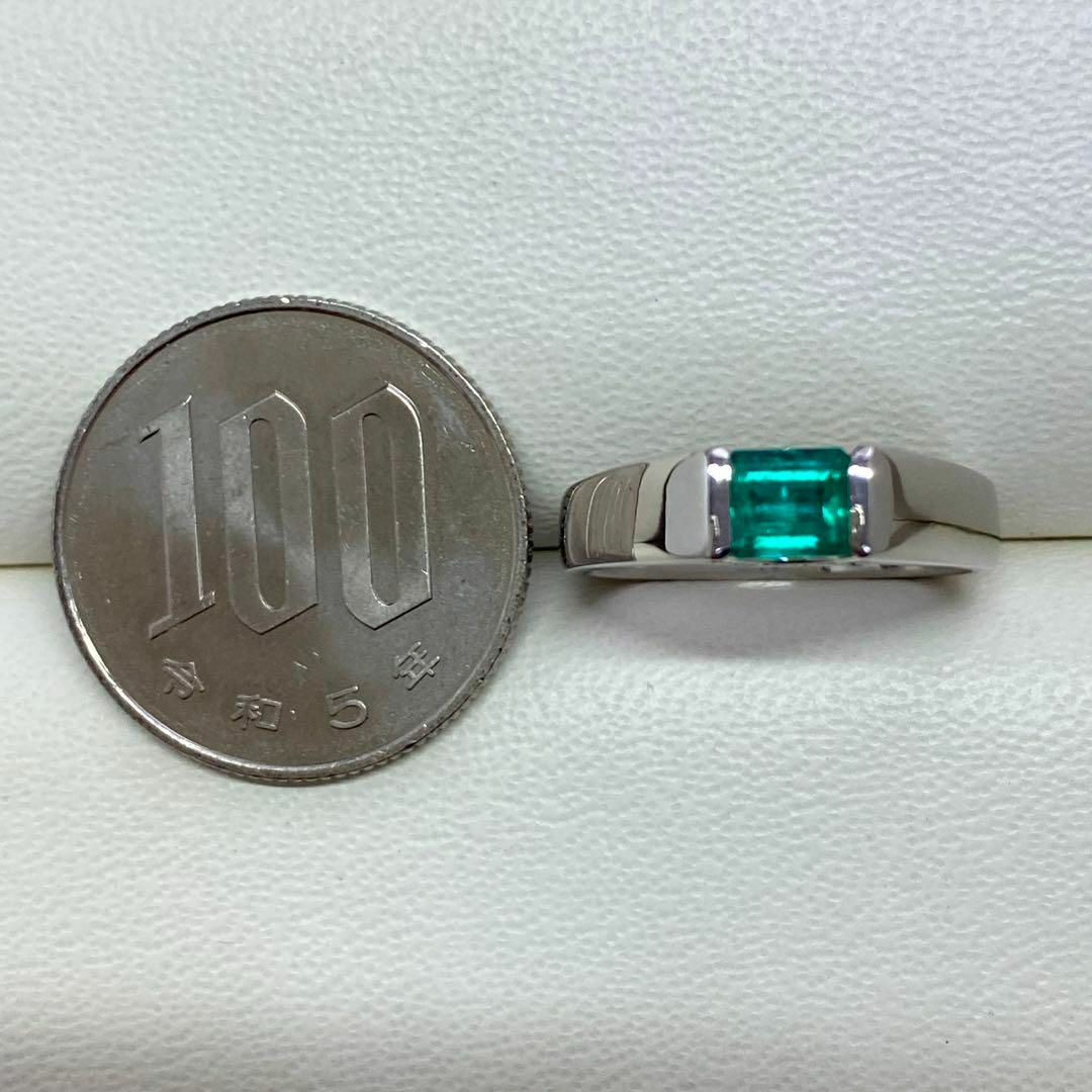 Pt900 高品質エメラルドリング ダイヤモンド入り サイズ12号 Pt900 高品質エメラルドリング ダイヤモンド入り サイズ12号
