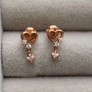 カナルヨンドシー(canal４℃)のカナル4℃ K10 ハート ダイヤ ピアス(ピアス)