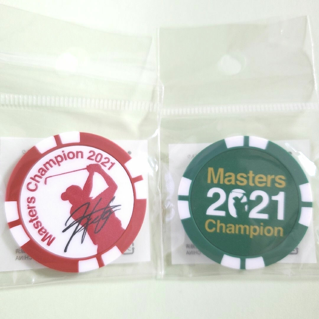 2021年マスターズゴルフ優勝記念 松山英樹 チップマーカー (2枚 2021年マスターズゴルフ優勝記念 松山英樹 チップマーカー (2枚