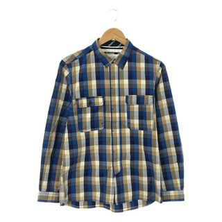 ホワイトマウンテニアリング(WHITE MOUNTAINEERING)のWhite Mountaineering / ホワイトマウンテニアリング | マルチカラーチェック フライフロント シャツ | M | ブルー系 | メンズ(Tシャツ/カットソー(七分/長袖))