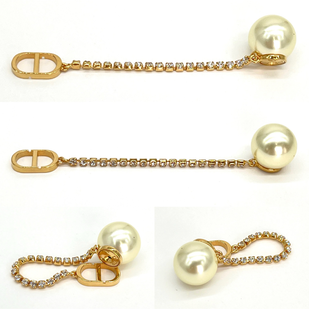 DIOR Tribales ピアス 片耳 レジンパール クリスタル ゴールド B DIOR Tribales ピアス 片耳 レジンパール クリスタル ゴールド B