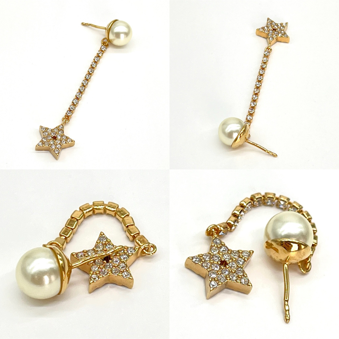 DIOR Tribales ピアス 片耳 レジンパール クリスタル ゴールド B DIOR Tribales ピアス 片耳 レジンパール クリスタル ゴールド B