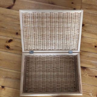 ムジルシリョウヒン(MUJI (無印良品))の②(ᵔᴥᵔ)廃盤　無印　ブリ材　蓋つき　バスケット　収納(その他)