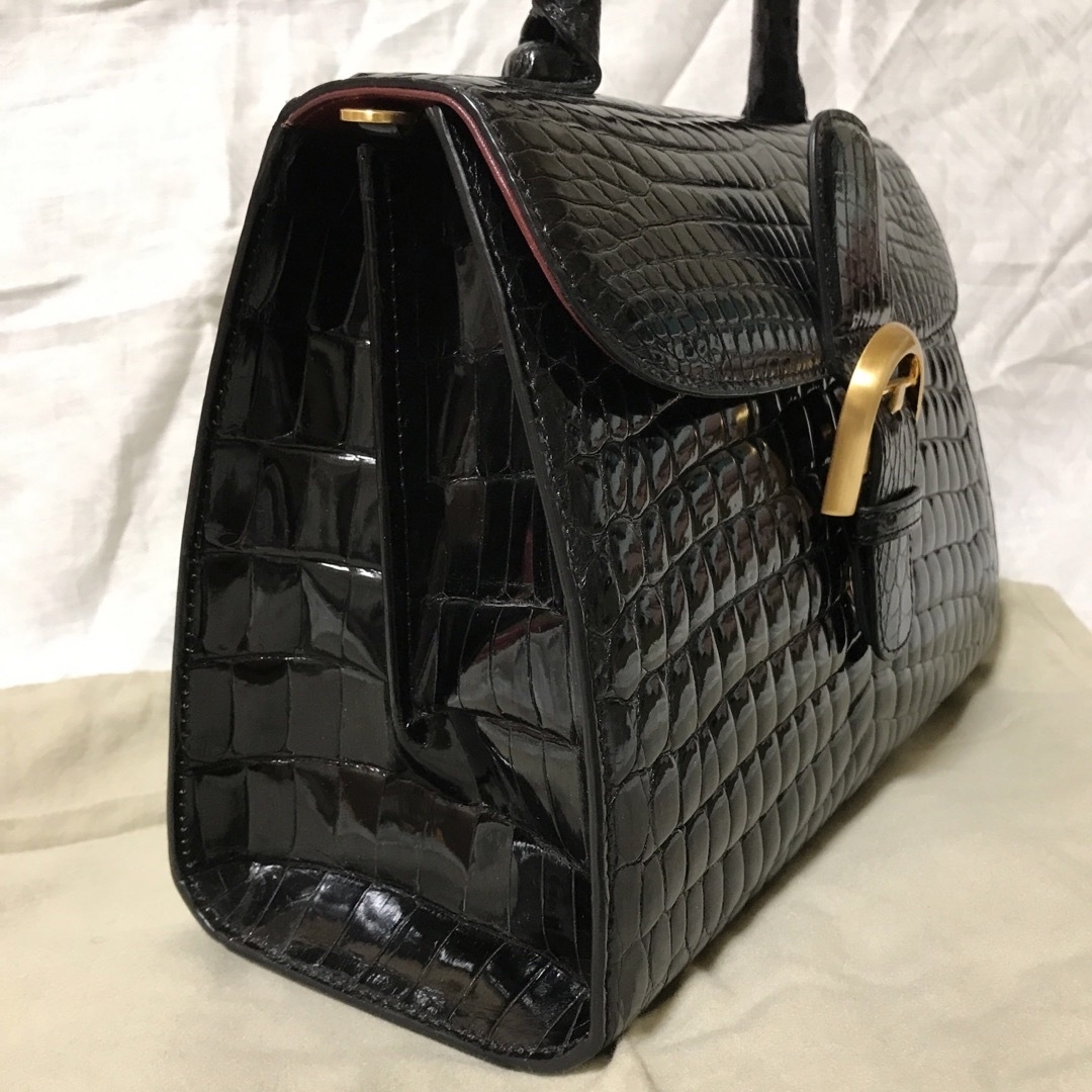 極美品クロコダイルハンドバッグ 希少ポロサス ワンハンドル 極美品クロコダイルハンドバッグ 希少ポロサス ワンハンドル