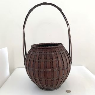 手提げ花かご【骨董品】編みかご