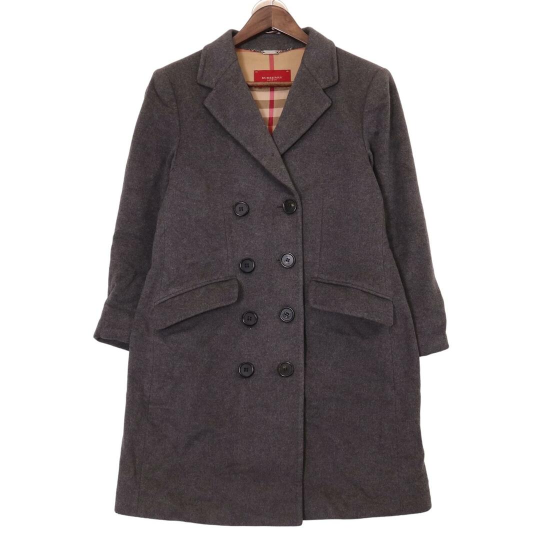 BURBERRY - スペイン製 BURBERRY バーバリー ダブルブレスト チェスター コート グレー (レディース 44) 中古 古着 A0066