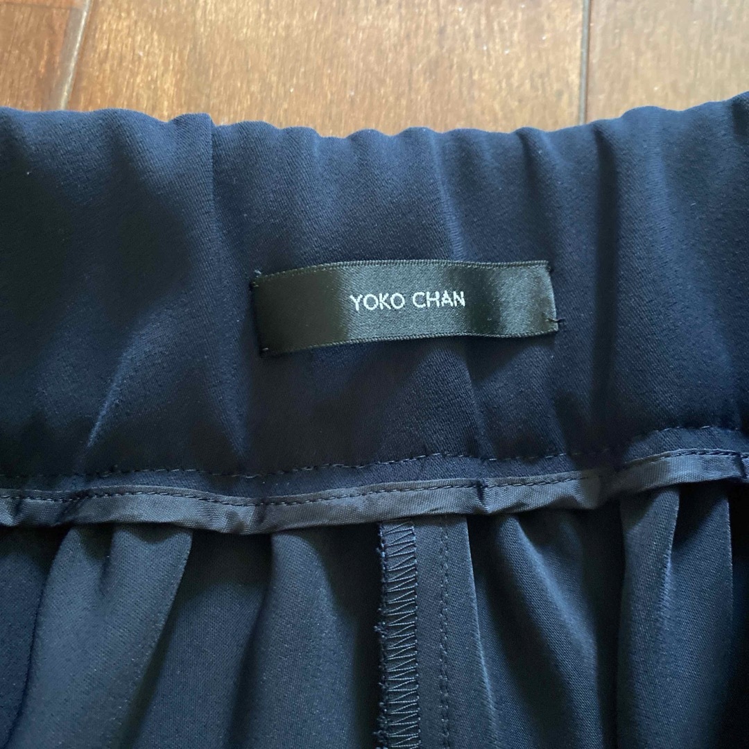 YOKO CHAN - ヨーコチャン ハイウエストラップパンツ ネイビーの YOKO CHAN - ヨーコチャン ハイウエストラップパンツ ネイビーの