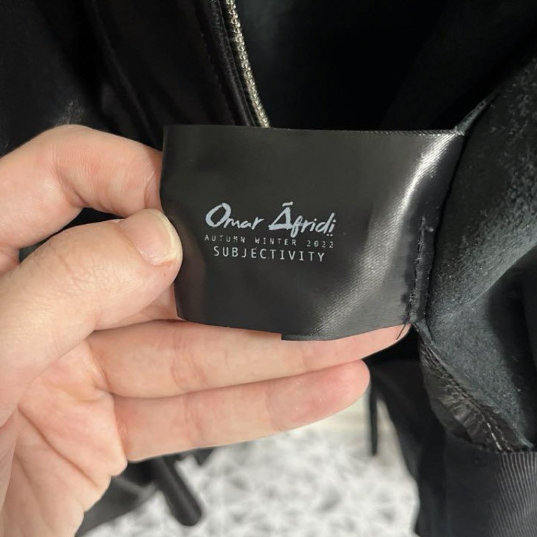 omar afridi PLEATEDLEATHERHOODIEレザージャケットの通販 by は omar afridi PLEATEDLEATHERHOODIEレザージャケットの通販 by は