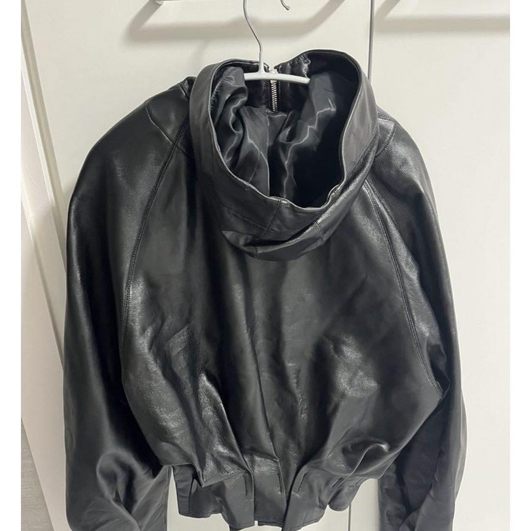 omar afridi PLEATEDLEATHERHOODIEレザージャケットの通販 by は omar afridi PLEATEDLEATHERHOODIEレザージャケットの通販 by は