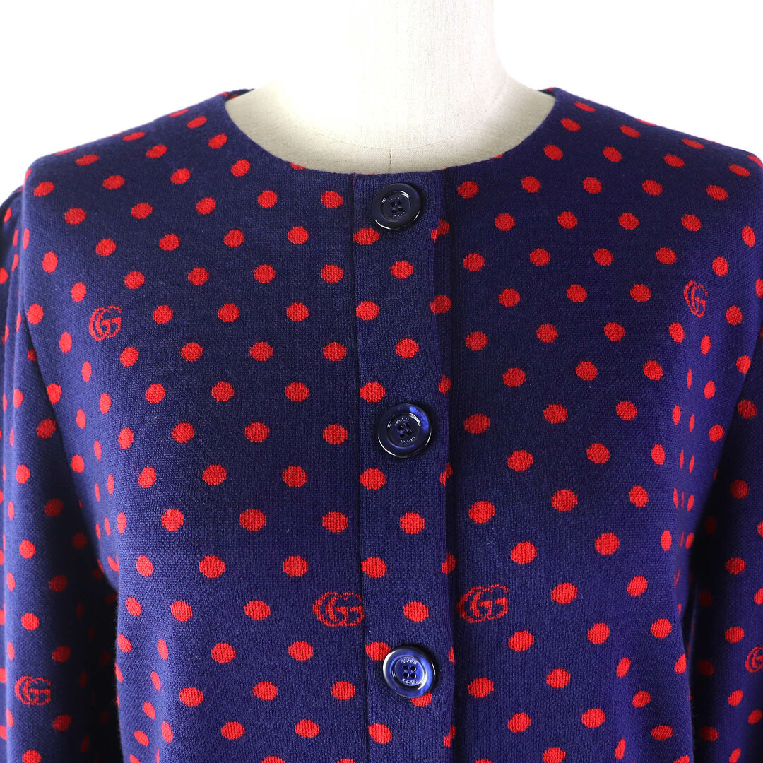 GUCCI - 極美品△GUCCI グッチ 623609 ウール100% ドット柄 GG GUCCI - 極美品△GUCCI グッチ 623609 ウール100% ドット柄 GG