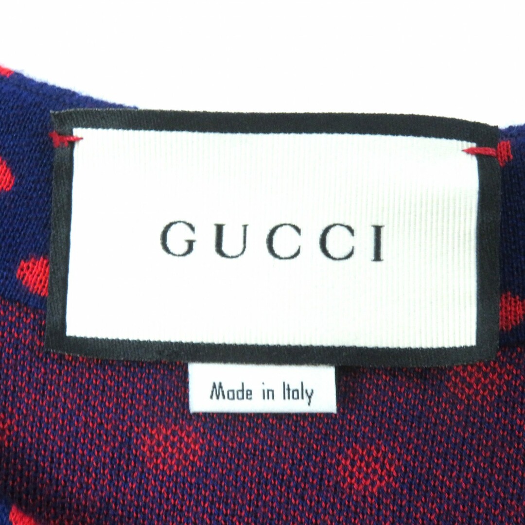 GUCCI - 極美品△GUCCI グッチ 623609 ウール100％ ドット柄 GG