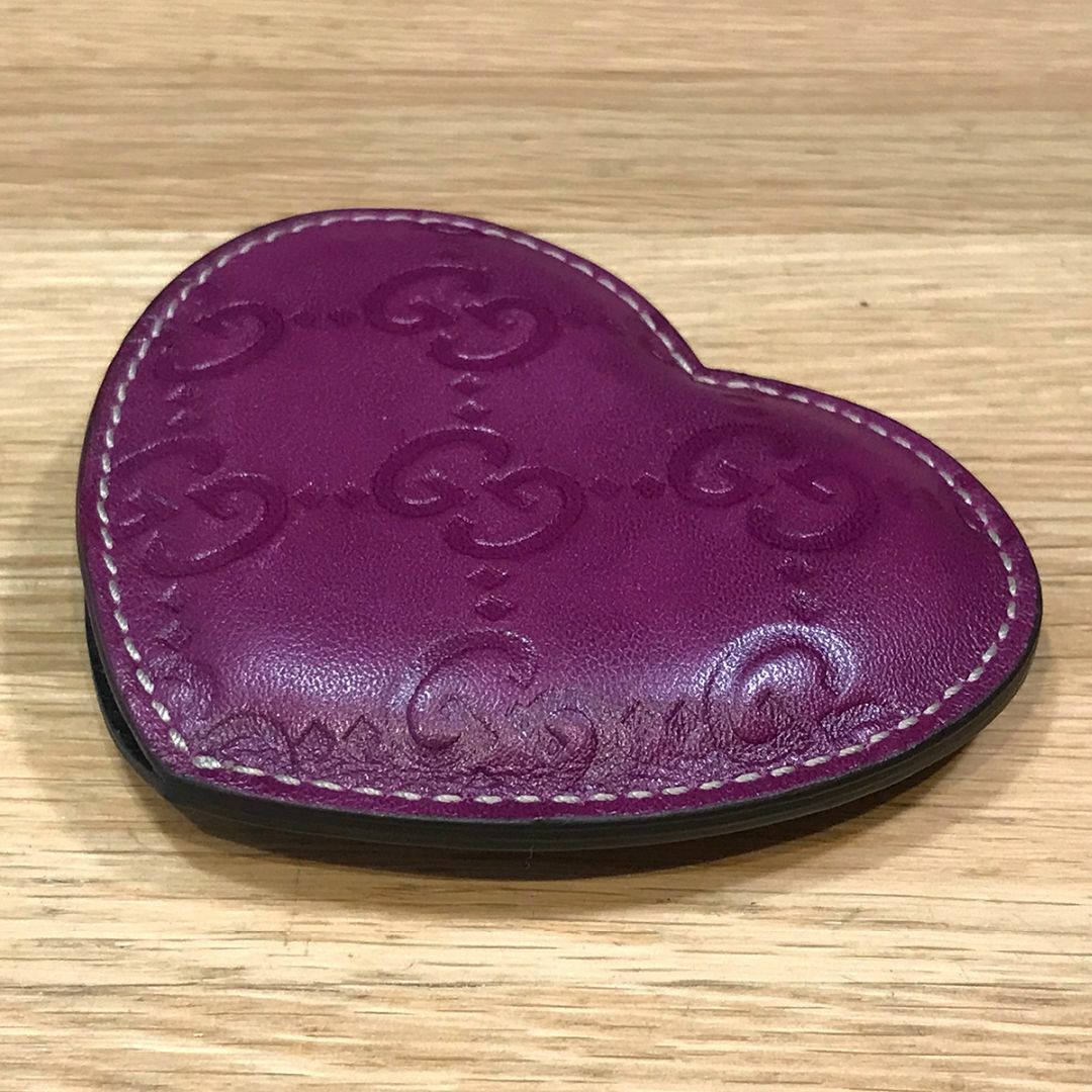 超美品 グッチ ハートモチーフ コンパクトミラー グッチシマ 鏡