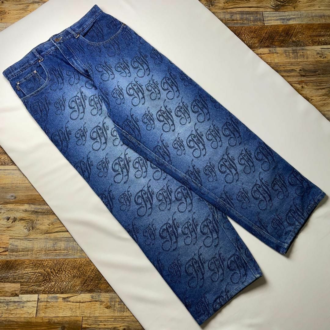 PELLE PELLE - ペレペレ総柄バギーデニムジーンズストリート刺繍 PELLE PELLE - ペレペレ総柄バギーデニムジーンズストリート刺繍