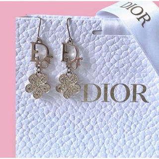 クリスチャンディオール(Christian Dior)のDior ピアス / ディオール ロゴ ラインストーン ゴールド カラー 正規品(ピアス)
