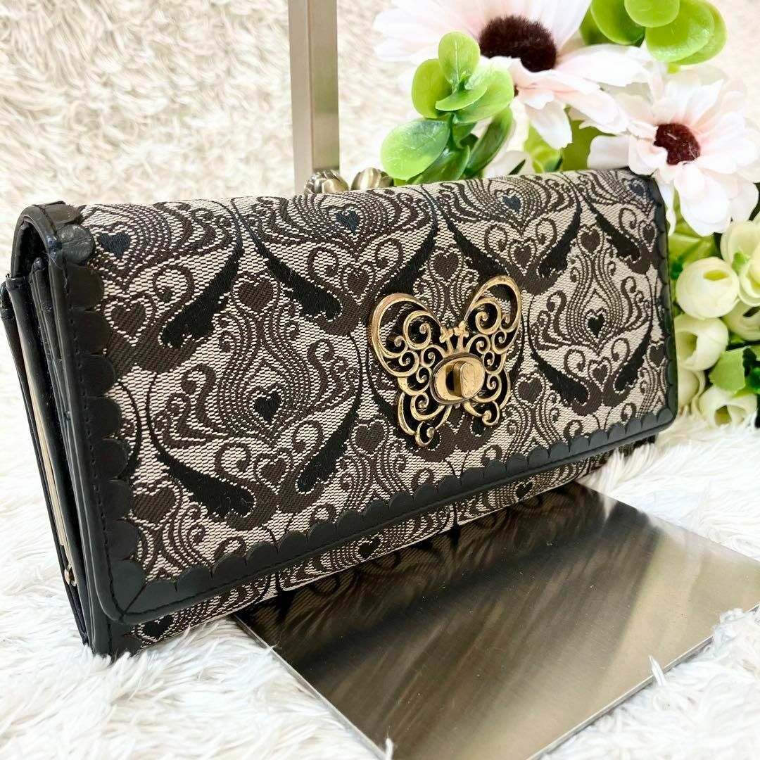 ANNA SUI - 美品 アナスイ 長財布 ウォールハート がま口 ANNA SUI - 美品 アナスイ 長財布 ウォールハート がま口