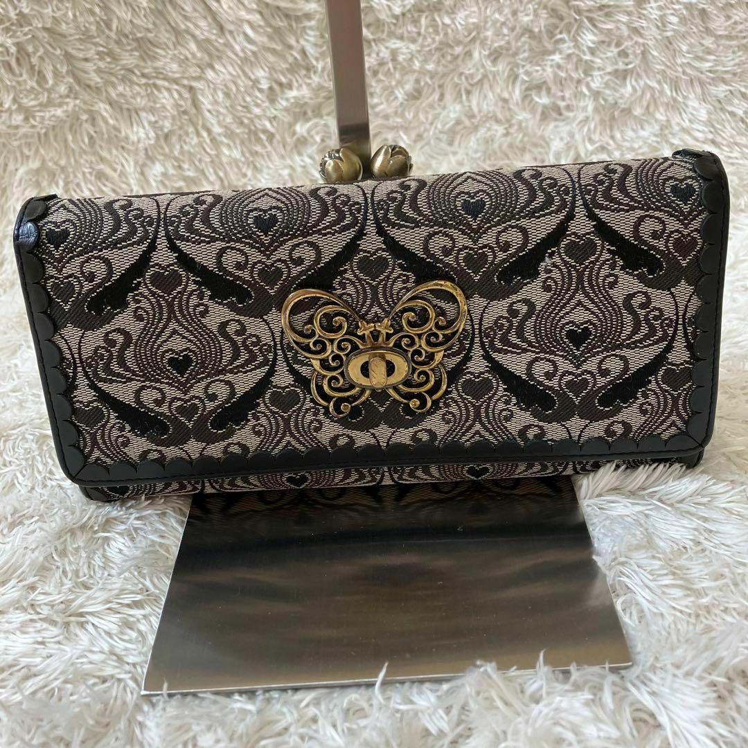 ANNA SUI - 美品 アナスイ 長財布 ウォールハート がま口 ANNA SUI - 美品 アナスイ 長財布 ウォールハート がま口