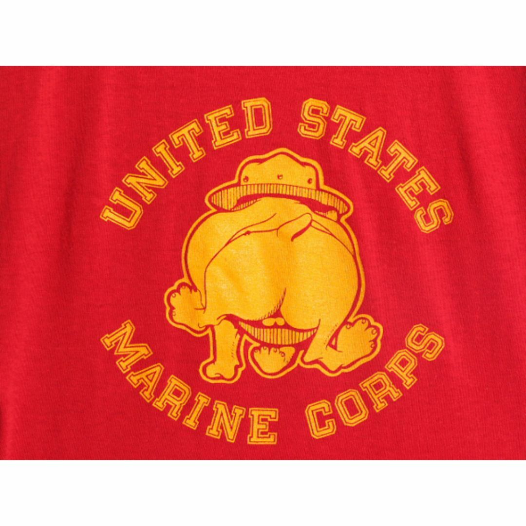 70s 80s USA製 USMC ドッグ キャラクター イラスト 両面 70s 80s USA製 USMC ドッグ キャラクター イラスト 両面