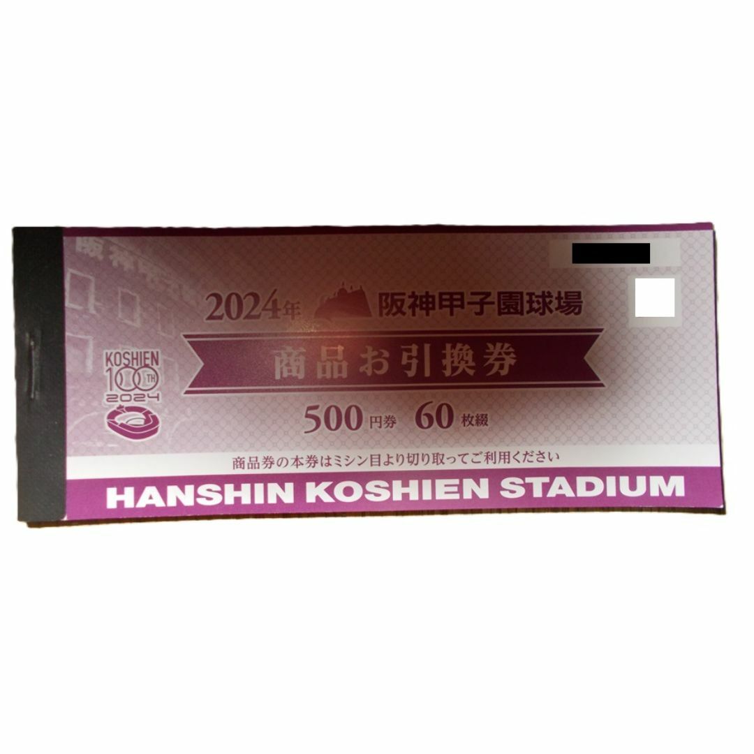 阪神甲子園球場【2024年商品券30000円分500円×60枚! 阪神甲子園球場【2024年商品券30000円分500円×60枚!