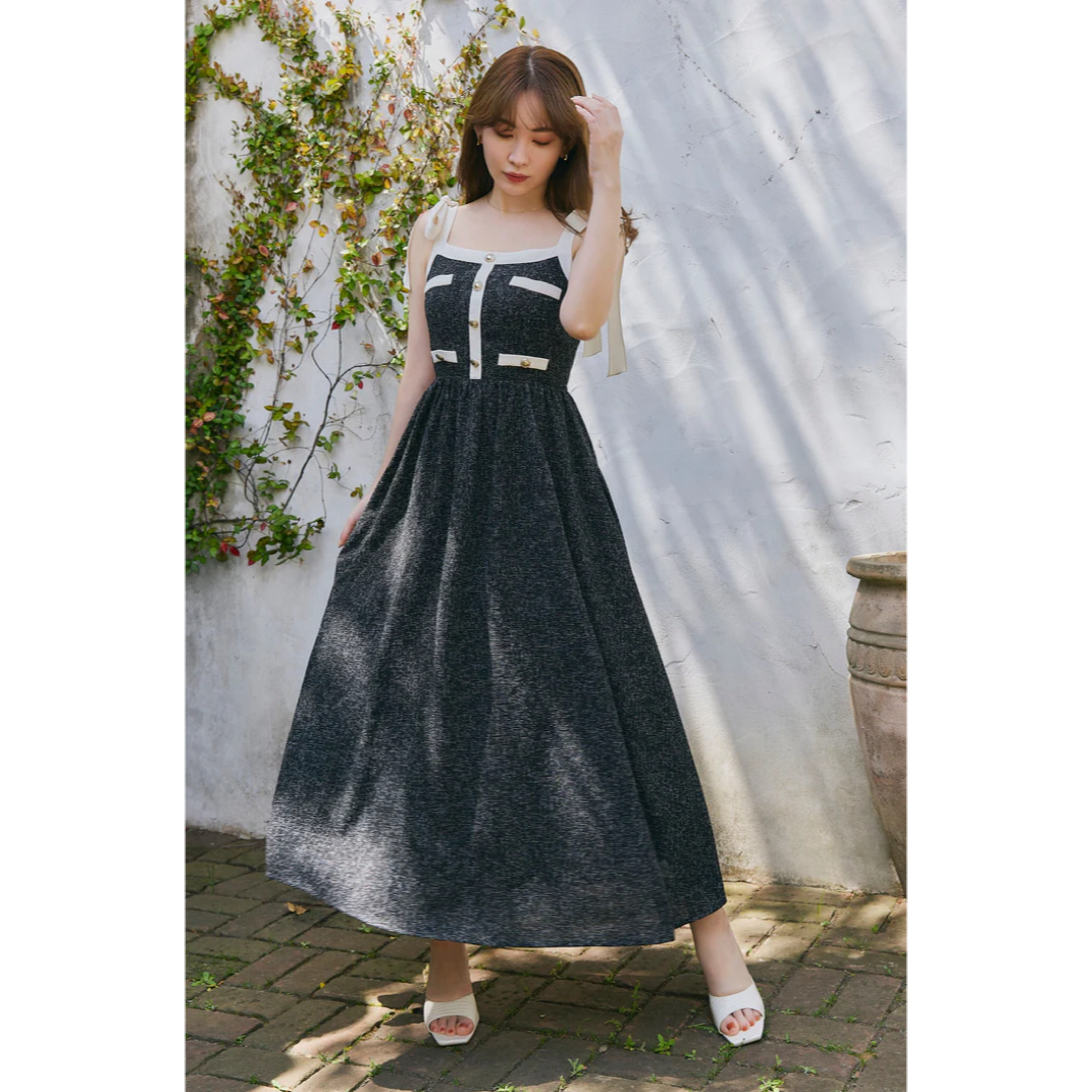 Her lip to】Verona Tweed Long Dress Her lip to】Verona Tweed Long Dress