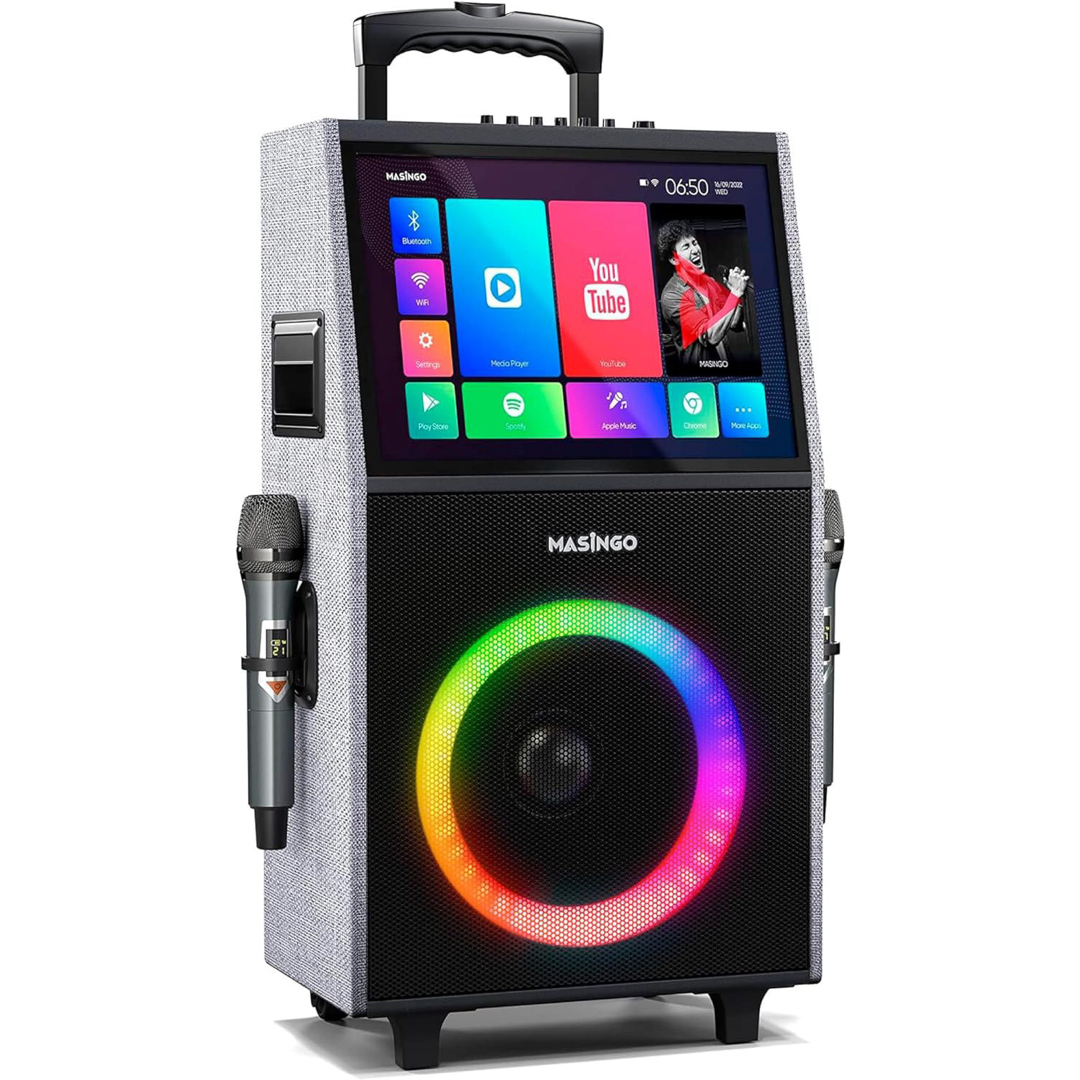 Masingoカラオケ 歌詞表示用タブレット付属 ワイヤレスマイク2本 Masingoカラオケ 歌詞表示用タブレット付属 ワイヤレスマイク2本