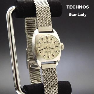 TECHNOS - TECHNOS Star Lady 手巻き腕時計 ビンテージ シルバー TECHNOS - TECHNOS Star Lady 手巻き腕時計 ビンテージ シルバー