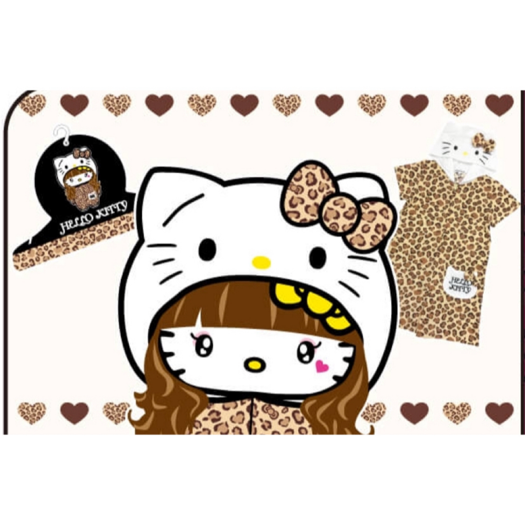 サンリオ - ♡ハローキティ ヒョウ柄ブラウン コンビネゾン 早い サンリオ - ♡ハローキティ ヒョウ柄ブラウン コンビネゾン 早い