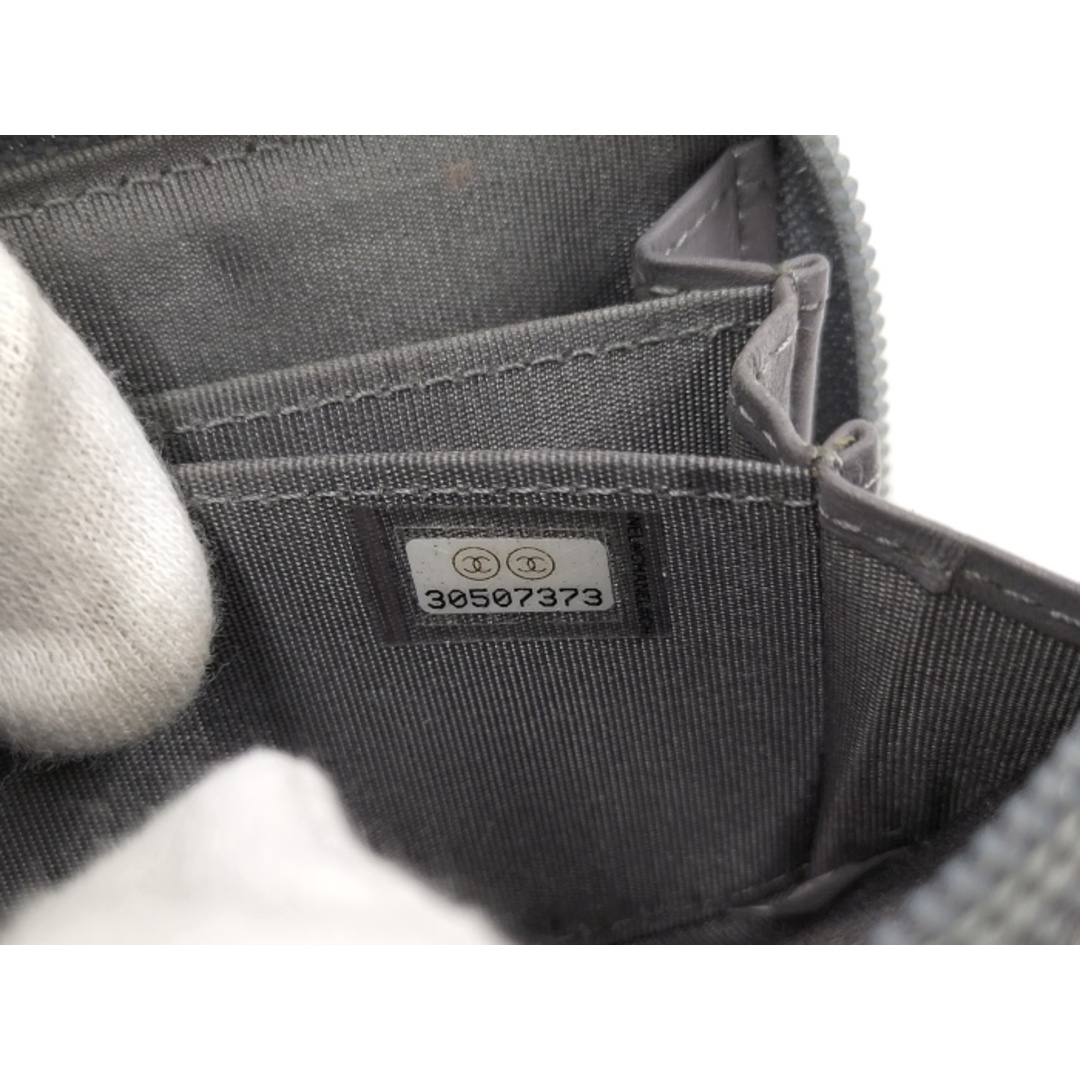 CHANEL - CHANEL ボーイシャネル コインケース レザー グレーの CHANEL - CHANEL ボーイシャネル コインケース レザー グレーの