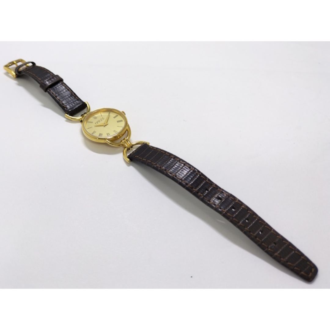 GUCCI レディース 腕時計 クオーツ SS GP レザー ゴールド文字盤 GUCCI レディース 腕時計 クオーツ SS GP レザー ゴールド文字盤
