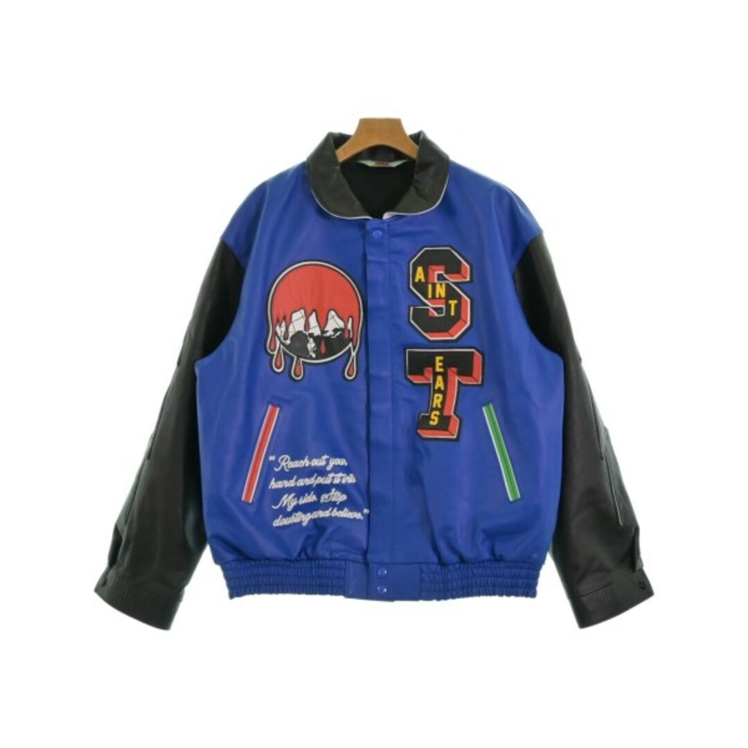 SAINT MICHAEL セントマイケル スタジャン XL 青x黒x赤等 【古着 SAINT MICHAEL セントマイケル スタジャン XL 青x黒x赤等 【古着