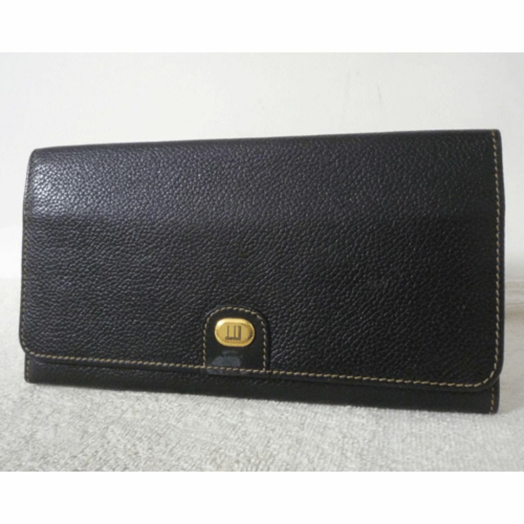 【美品】dunhill ダンヒル 長財布 折り財布 レザー ブラック 箱つき 美品 dunhill ダンヒル 長財布 ブラック 本革 レザー 二つ折り