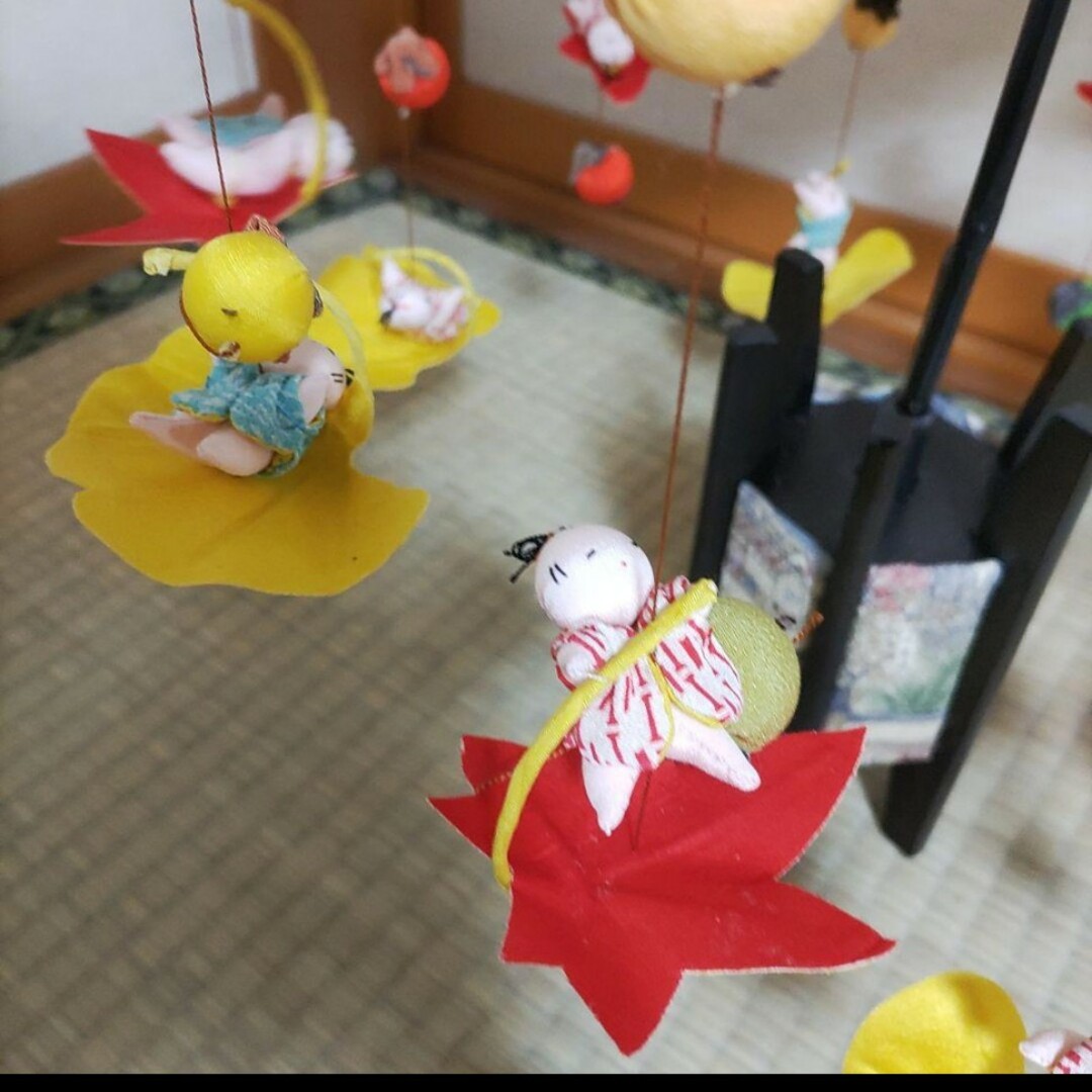 半額 50％OFFの通販 一万円お値引き】ちりめん細工 傘福 秋童 中 ② 置物