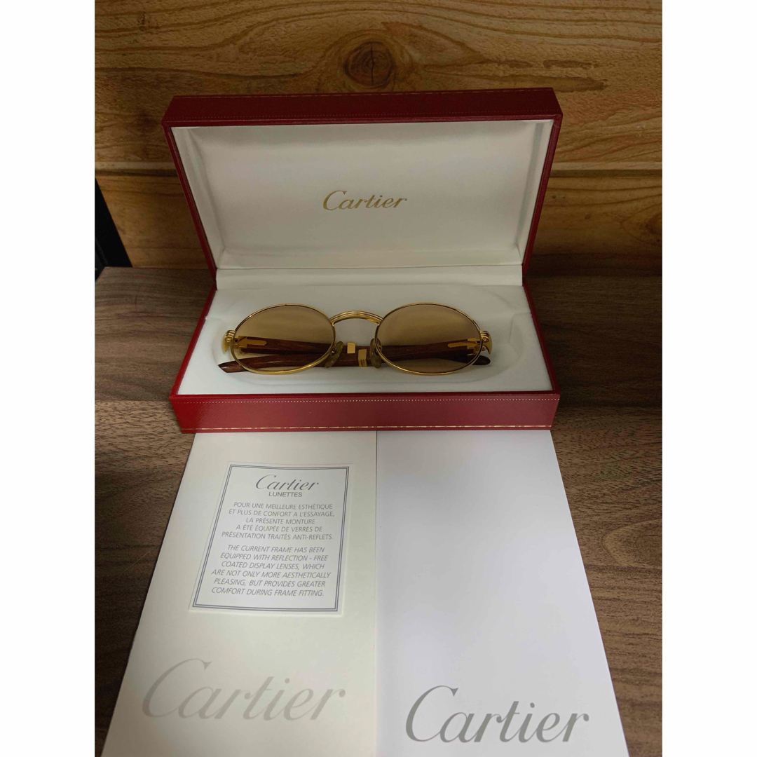 Cartier ウッドテンプル  サングラス　ジベルニー