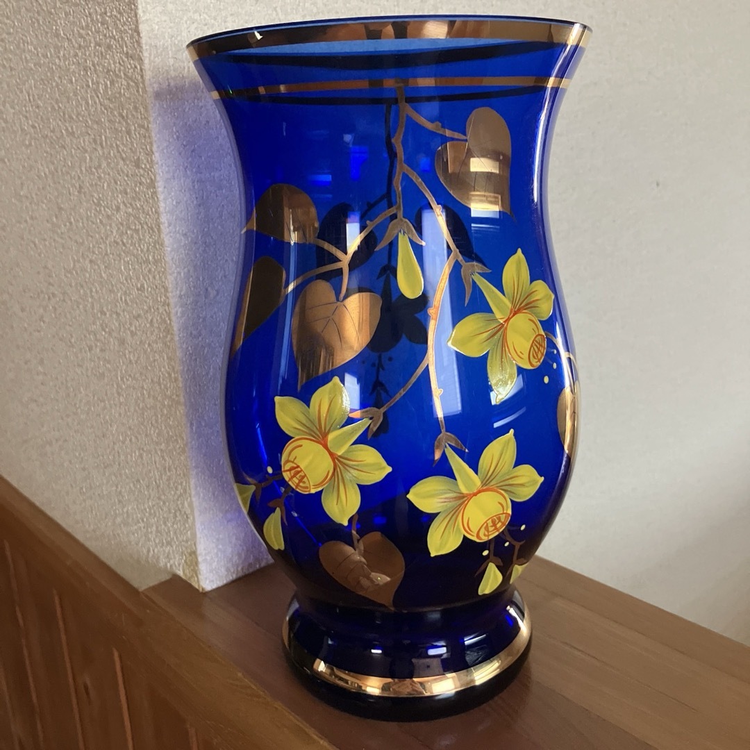 BOHEMIA Cristal - ボヘミアングラス 花瓶 ブルー 未使用の通販 BOHEMIA Cristal - ボヘミアングラス 花瓶 ブルー 未使用の通販