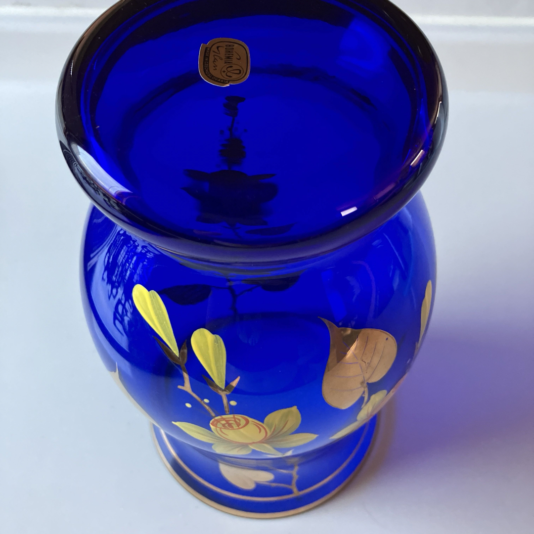 BOHEMIA Cristal - ボヘミアングラス 花瓶 ブルー 未使用の通販 BOHEMIA Cristal - ボヘミアングラス 花瓶 ブルー 未使用の通販