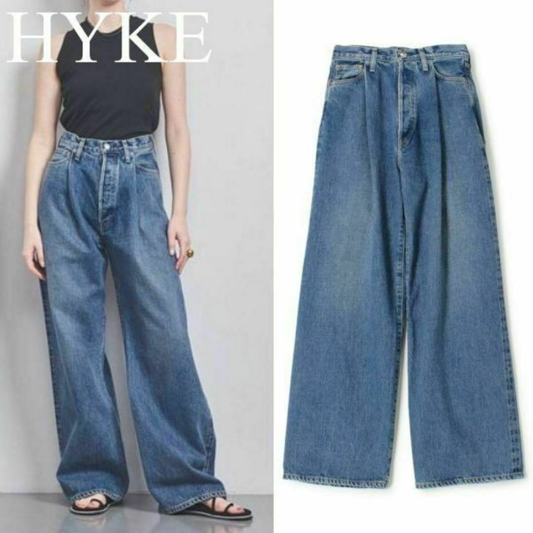 HYKE - 2 HYKE DENIM WIDE LEG JEANS ハイク ワイドデニムの通販 HYKE - 2 HYKE DENIM WIDE LEG JEANS ハイク ワイドデニムの通販