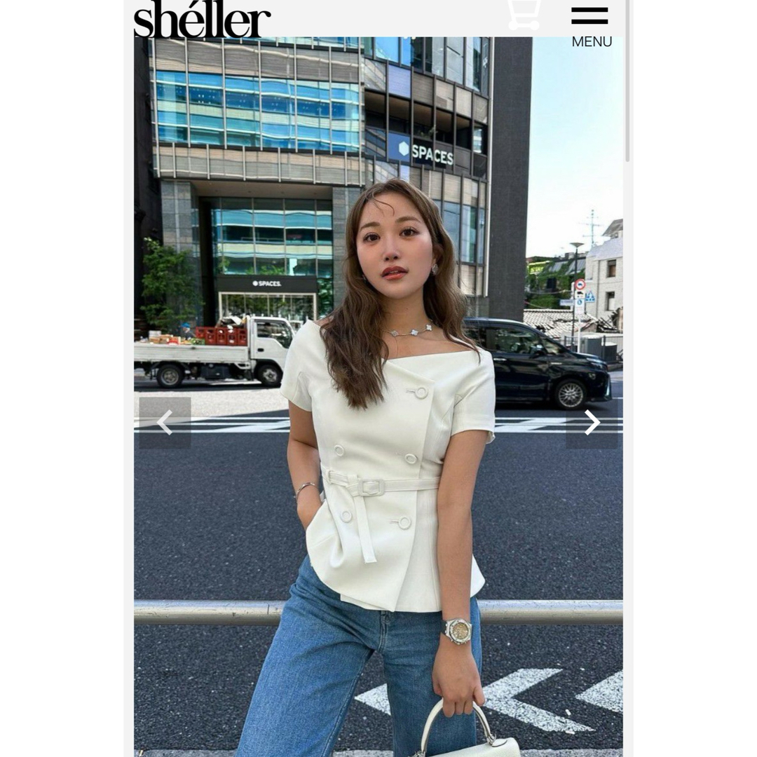 sheller シェリエ off shoulder jacket tops sheller シェリエ off shoulder jacket tops