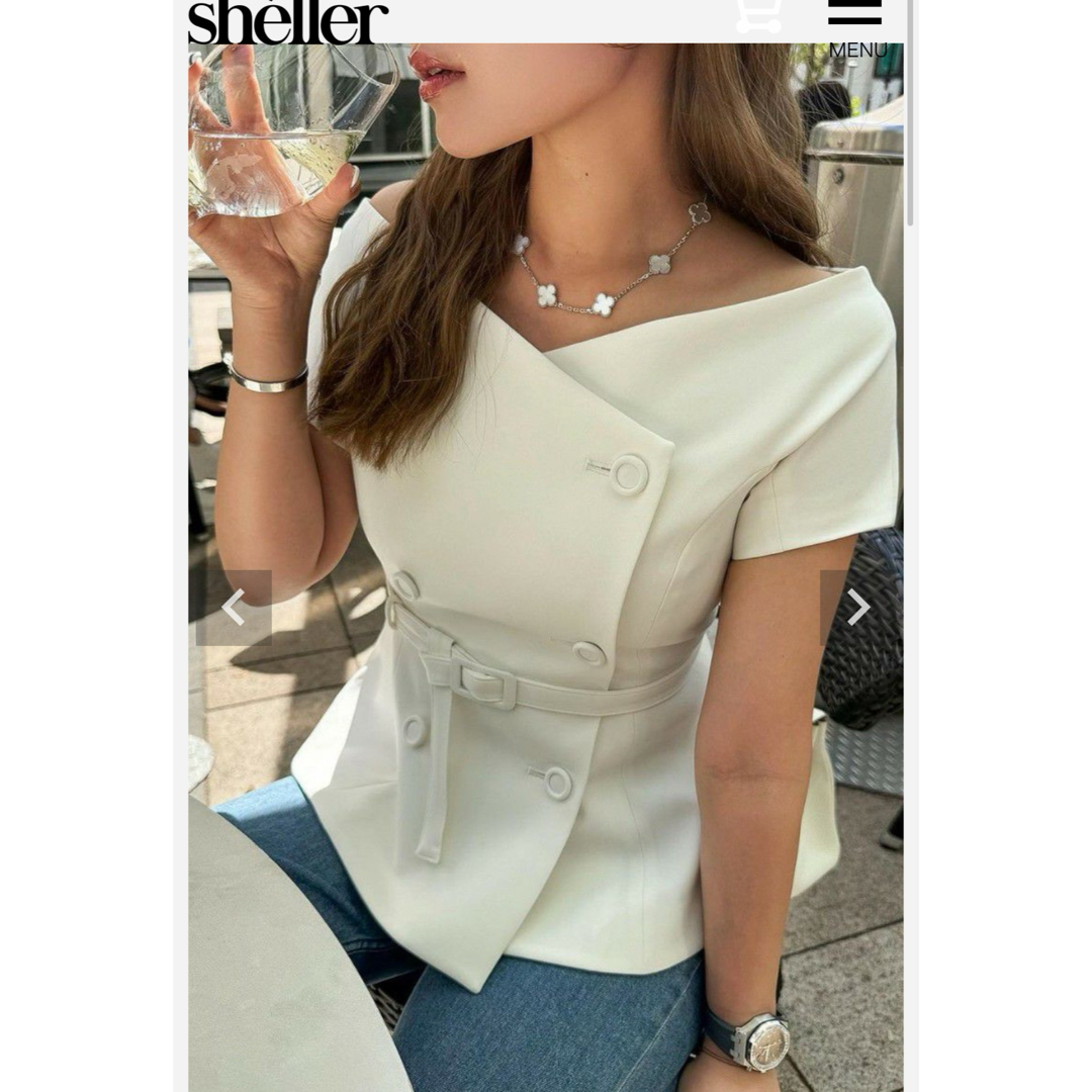 sheller シェリエ off shoulder jacket tops sheller シェリエ off shoulder jacket tops