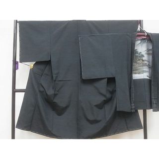 平和屋着物■男性　紬　アンサンブル　褐返色　逸品　未使用　CAAD3794ev(着物)