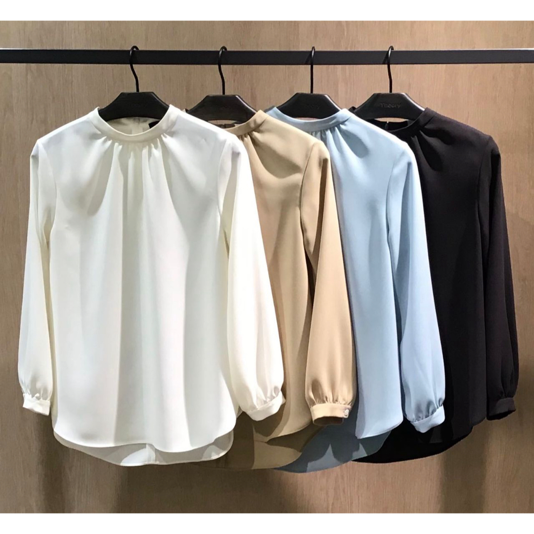 Theory - theory ウォッシャブル スタンドカラーブラウス Theory - theory ウォッシャブル スタンドカラーブラウス