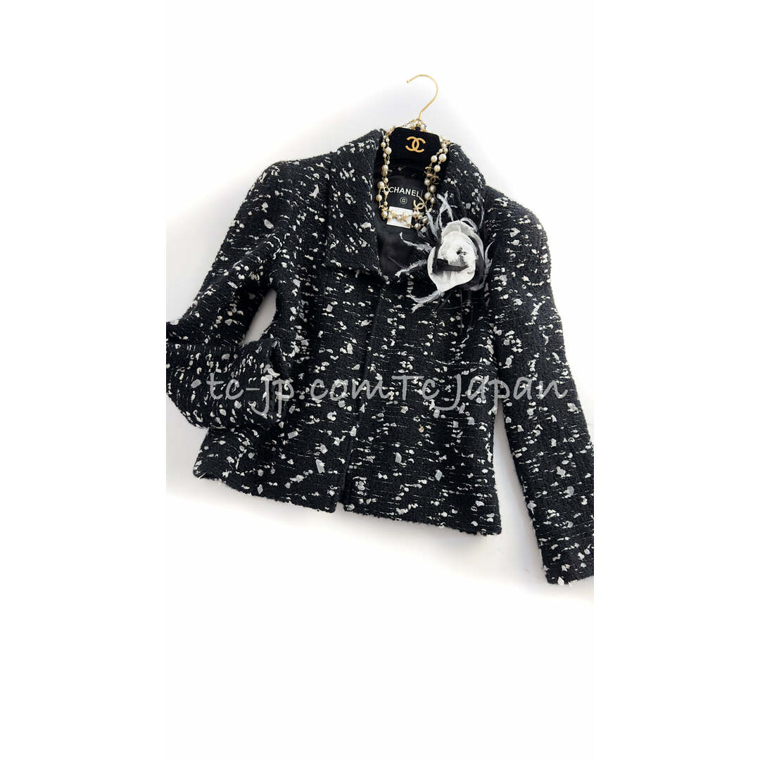 CHANEL - シャネル ジャケット CHANEL ブラック ホワイト ウール CHANEL - シャネル ジャケット CHANEL ブラック ホワイト ウール