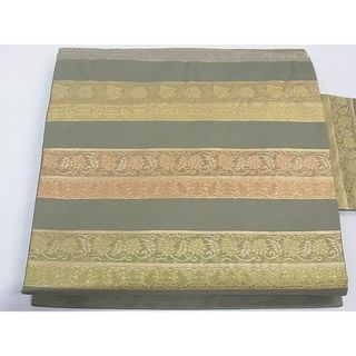 平和屋着物◎九寸名古屋帯　横段花文　金糸　逸品　CAAD1698th(帯)