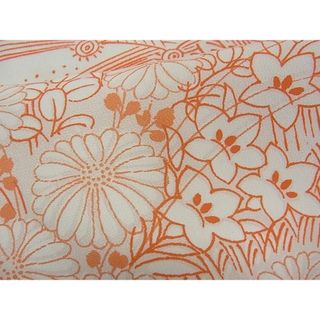 平和屋着物■上質な長襦袢　袷　雲取り流水草花文　逸品　CAAD8402ch(着物)