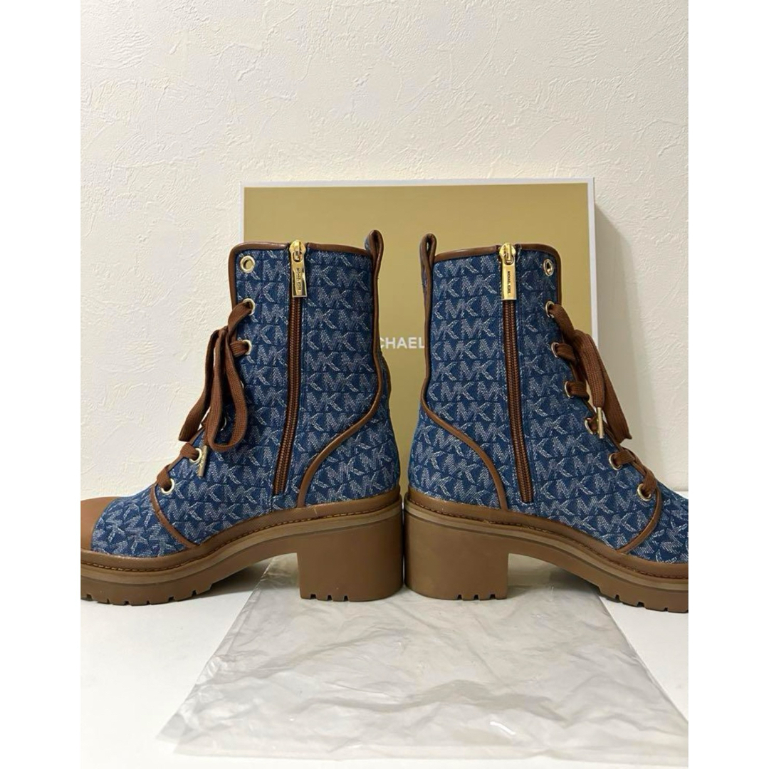 MICHAEL KORS COREY総ロゴデニムレースアップブーツ 24.5 MICHAEL KORS COREY総ロゴデニムレースアップブーツ 24.5