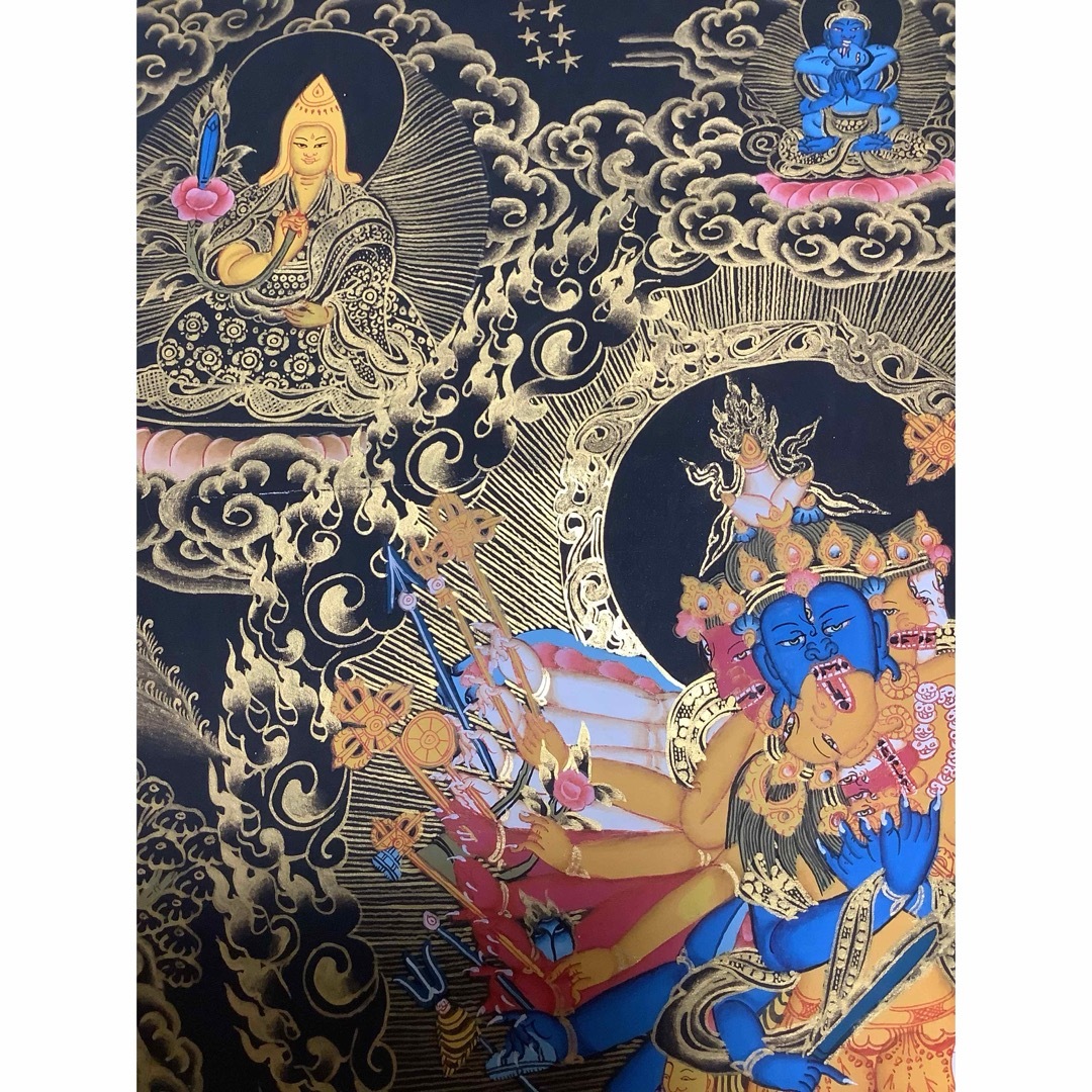 チベット密教 新品 》 手描き カーラチャクラ 時輪金剛 タンカ チベット密教 新品 》 手描き カーラチャクラ 時輪金剛 タンカ