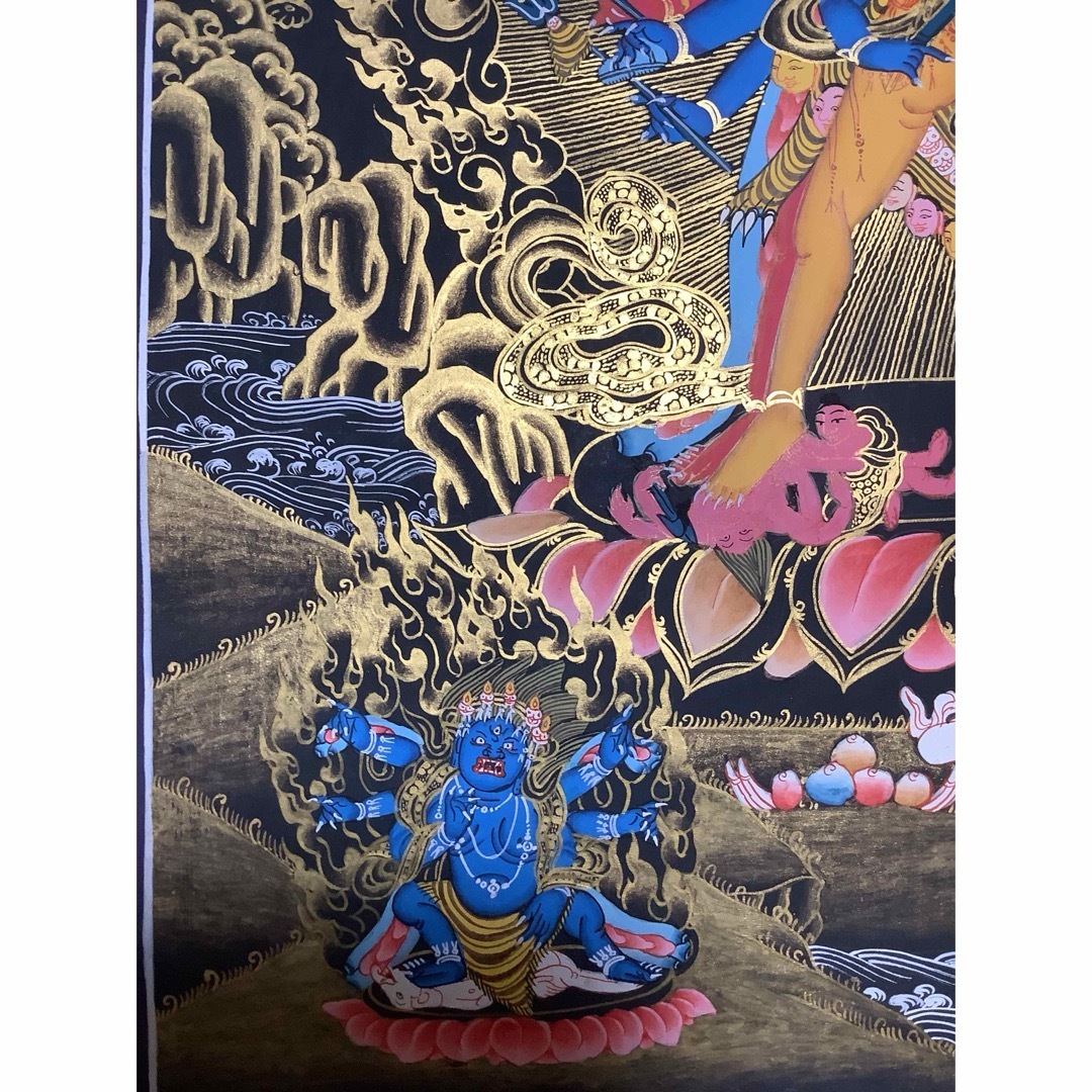 チベット密教 新品 》 手描き カーラチャクラ 時輪金剛 タンカ チベット密教 新品 》 手描き カーラチャクラ 時輪金剛 タンカ