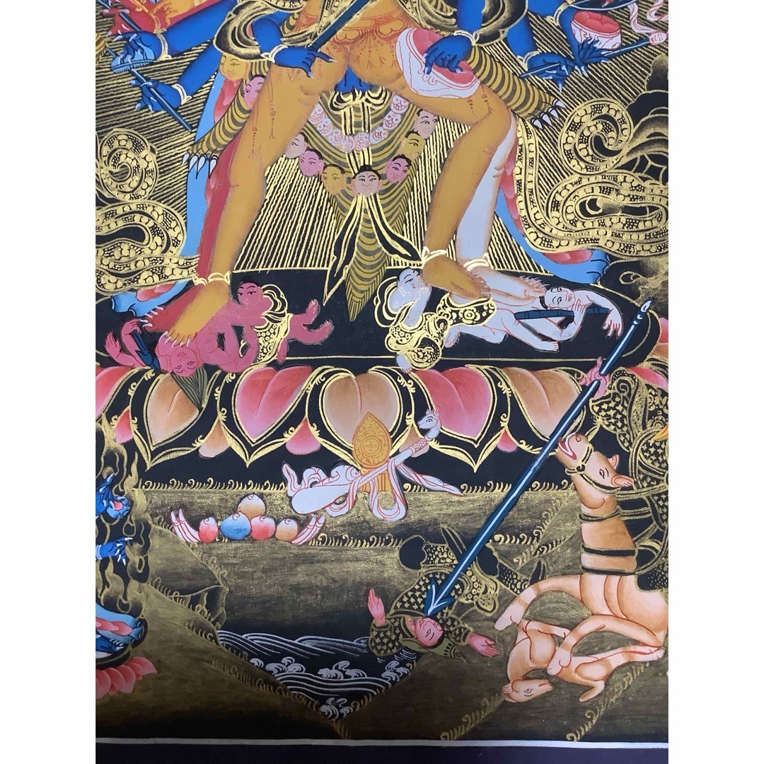 チベット密教 新品 》 手描き カーラチャクラ 時輪金剛 タンカ チベット密教 新品 》 手描き カーラチャクラ 時輪金剛 タンカ