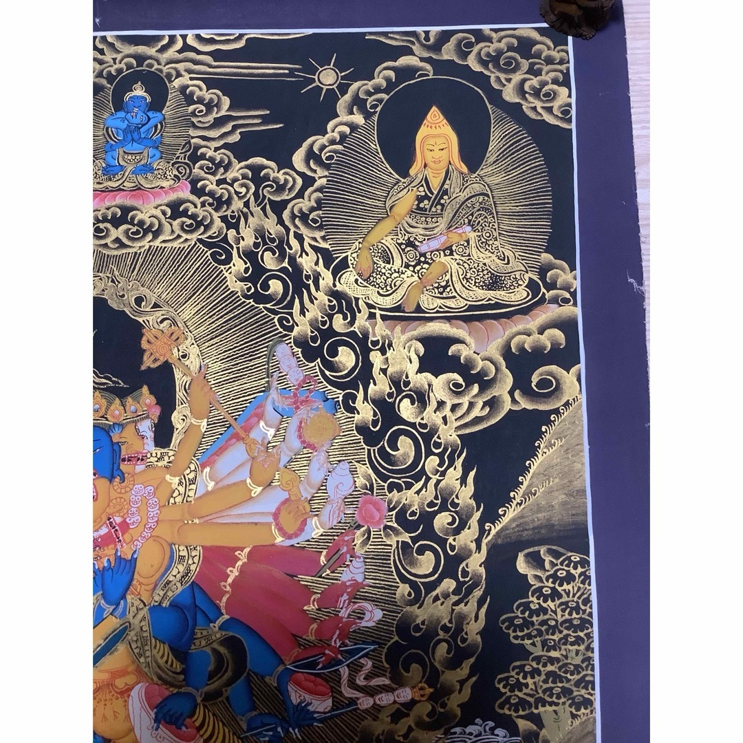 チベット密教 新品 》 手描き カーラチャクラ 時輪金剛 タンカ チベット密教 新品 》 手描き カーラチャクラ 時輪金剛 タンカ