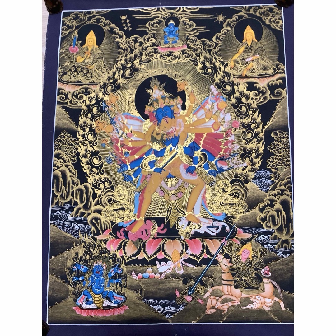 チベット密教 新品 》 手描き カーラチャクラ 時輪金剛 タンカ チベット密教 新品 》 手描き カーラチャクラ 時輪金剛 タンカ