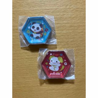 くら寿司　びっくらポン　箸置き　2種　しゃりわんこ　しゃりパンダ(キッチン小物)