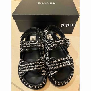 CHANEL - CHANEL ツイードサンダル 希少 完売商品 レアの通販 CHANEL - CHANEL ツイードサンダル 希少 完売商品 レアの通販